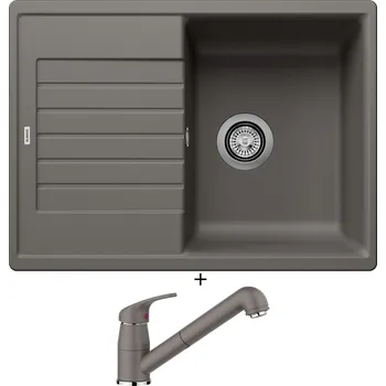 Granitový dřez Granitový dřez SET Blanco ZIA 45 S Compact šedá vulkán 527380 + Blanco DARAS-S šedá vulkán 526936