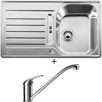 Kuchyňský dřez Nerezový dřez SET Blanco LANTOS 45 S-IF nerez kartáčovaný s excentrem 519717 + Blanco DARAS chrom 517720