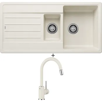Granitový dřez Granitový dřez SET Blanco LEGRA 6 S bílá soft 527088 + Blanco MIDA-S bílá soft 526968