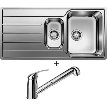 Nerezový dřez Nerezový dřez SET Blanco LEMIS 6 S-IF nerez kartáčovaný 523032 + Blanco DARAS-S chrom 517731