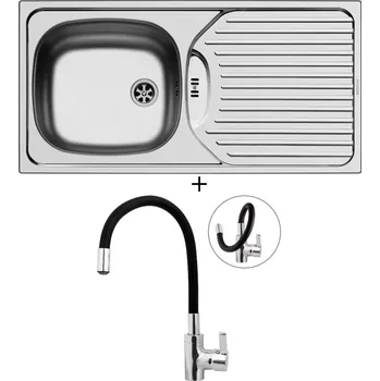 Nerezový dřez Nerezový dřez SET Pyramis CA1 nerez + Pyramis FLESSI černá
