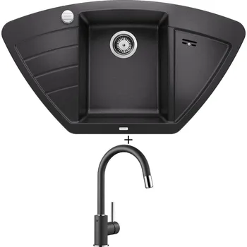 Granitový dřez Granitový dřez SET Blanco ZIA 9 E antracit + excentrické ovládání + Blanco MIDA-S antracit 521455