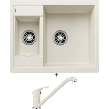 Granitový dřez Granitový dřez SET Blanco METRA 6 bílá soft 527113 + Blanco DARAS bílá soft 526935