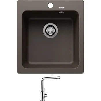 Granitový dřez Granitový dřez SET Blanco NAYA 45 kávová 526577 + Blanco MILA chrom 519414