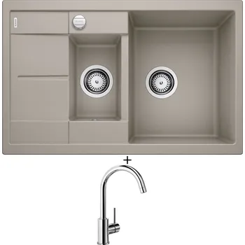 Granitový dřez SET Blanco METRA 6 S Compact tartufo s excentrem 517353 + Blanco MIDA chrom 517742