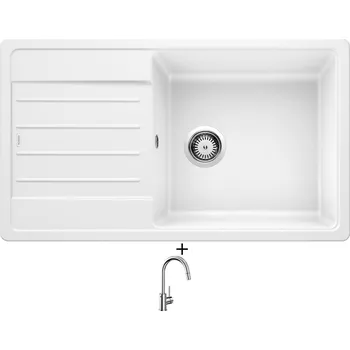 Kuchyňský dřez Granitový dřez SET BLANCO LEGRA XL 6 S bílá 523328 + Blanco MIDA-S chrom 521454