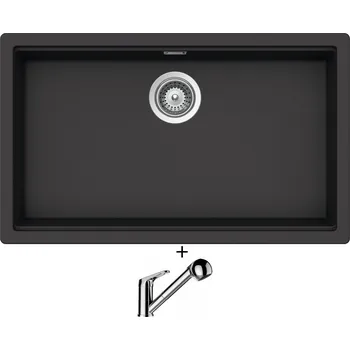 Granitový dřez Dřez pod desku SET Schock KIRUNA N-100XL U Dusk + Schock COSMO 525122 chrom