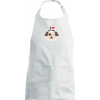 Kuchyňská zástěra I love my dogs - kreslený - Dámská zástěra na vaření - Univerzální velikost ( Bílá )