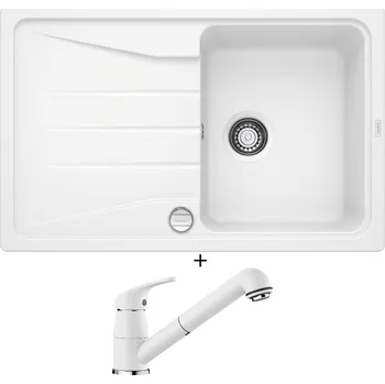 Granitový dřez Granitový dřez SET Blanco SONA 45 S bílá s excentrem + Blanco DARAS-S bílá 517735