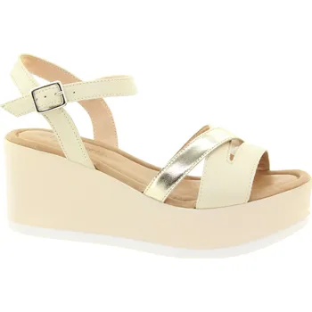 Dámské sandále EASY'N ROSE Dámské kožené krémové-platino sandály 817-025-PLATINO-255 Velikost 40