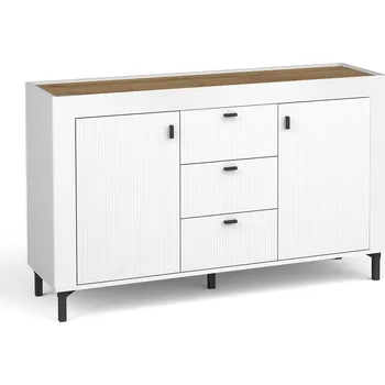 Ložnicová sestava Komoda MOSSA MO6, Dub Whisky/Bílá Mat