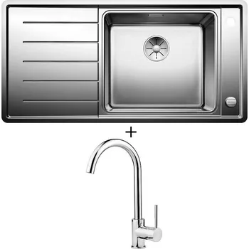 Nerezový dřez SET Blanco ANDANO XL 6 S-IF nerez hedvábný lesk 522999 + Deante ASTER 062 M chrom