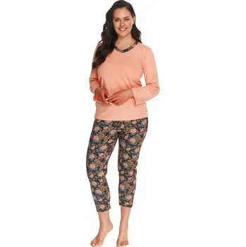 Dámské oblečení Dámské pyžamo nadměrné velikosti Luna 2809/21 Taro Barva/Velikost: meruňka / XXL