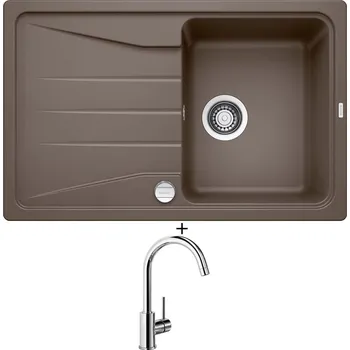 Kuchyňský dřez Granitový dřez SET Blanco SONA 45 S kávová s excentrem + Blanco MIDA chrom 517742