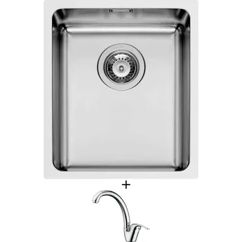 Dřez pod desku SET Pyramis LYDIA (34x40) 1B nerez + Pyramis OSSIA chrom