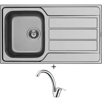 Nerezový dřez Nerezový dřez SET Pyramis ATHENA (86x50) 1B 1D nerez + Pyramis OSSIA chrom