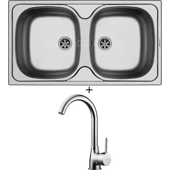 Nerezový dřez Nerezový dřez SET Pyramis E 78 1 1/2 nerez + Pyramis BELLO chrom