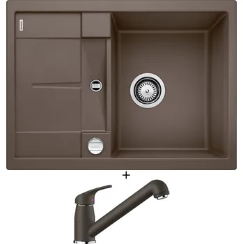 Granitový dřez Granitový dřez SET Blanco METRA 45 S Compact kávová + excentrické ovládání + Blanco DARAS-S kávová 517740