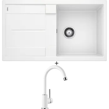 Granitový dřez Granitový dřez SET Blanco METRA 5 S bílá 513205 + Blanco MIDA bílá 519418