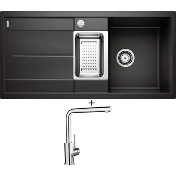 Granitový dřez Granitový dřez SET Blanco METRA 6 S černá s excentrem 525926 + Blanco MILA chrom 519414