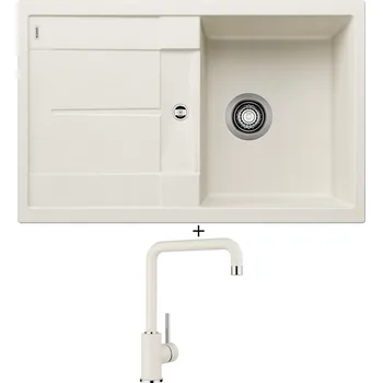 Kuchyňský dřez Granitový dřez SET Blanco METRA 45 S bílá soft 527106 + Blanco MILI bílá soft 527461