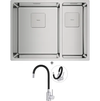 Nerezový dřez Nerezový dřez SET Teka FLEXLINEA RS15 2B 580 X nerez + Deante NEO LUNO BOC B720 nerez