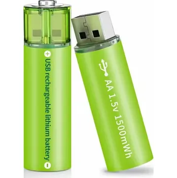 Článková baterie Hütermann USB baterie nabíjecí 1.5V AA 1500mWh.