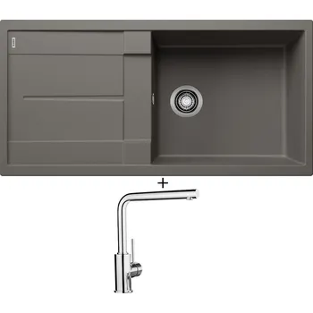 Granitový dřez Granitový dřez SET Blanco METRA XL 6 S šedá vulkán 527307 + Blanco MILA chrom 519414