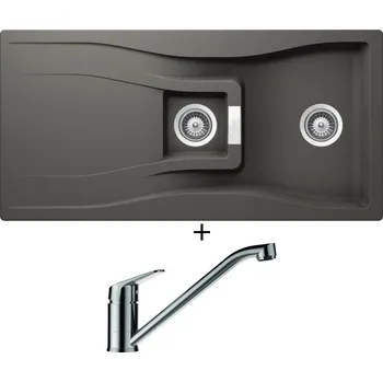 Granitový dřez Granitový dřez SET Schock WATERFALL D-150 Silverstone + Schock EVINAS 577000 nerez