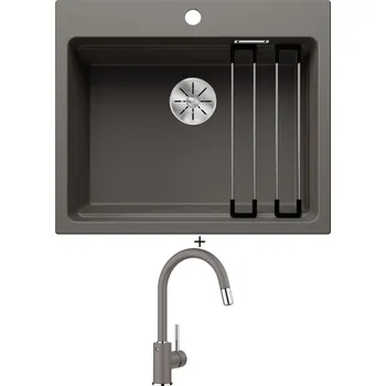 Granitový dřez Granitový dřez SET Blanco ETAGON 6 šedá vulkán 527259 + Blanco MIDA-S šedá vulkán 526967