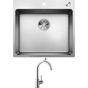 Nerezový dřez Nerezový dřez SET Blanco ANDANO 500-IF/A nerez hedvábný lesk s excentrem PushControl 525245 + Blanco MIDA chrom 517742