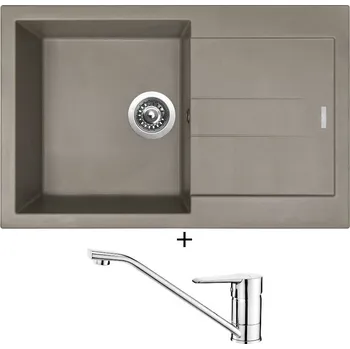 Granitový dřez Granitový dřez SET Sinks AMANDA 780 truffle + Deante CORIO BFC 060M chrom