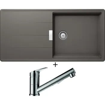 Kuchyňský dřez Granitový dřez SET Schock TIA D-100L Silverstone + Schock EVINAS 577120 nerez