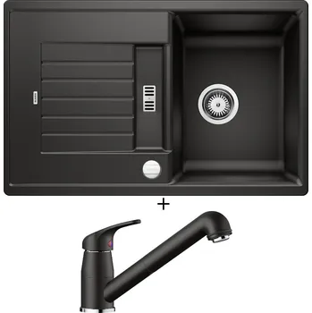 Granitový dřez Granitový dřez SET Blanco ZIA 45 S černá + excentrické ovládání + Blanco DARAS-S černá 526153
