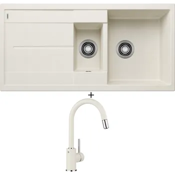 Granitový dřez Granitový dřez SET Blanco METRA 6 S bílá soft 527117 + Blanco MIDA-S bílá soft 526968