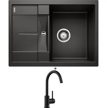 Granitový dřez Granitový dřez SET Blanco METRA 45 S Compact černá 525912 + Blanco MIDA černá matná 526649