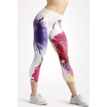 Dámské legíny UTOPY 3/4 Dámské sportovní legíny Lines of Creativity Velikost: XL
