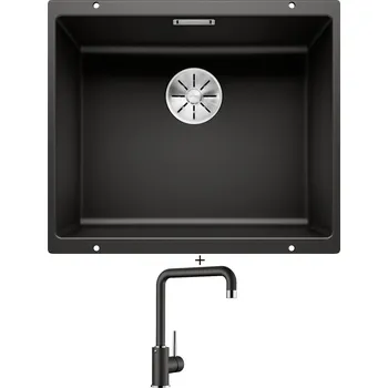 Kuchyňský dřez Dřez pod desku SET Blanco SUBLINE 500 U černá 525995 + Blanco MILI černá 526159