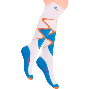 Pánské oblečení Pánské lyžařské ponožky STEVEN 010/954 Barva/Velikost: bílá-modrá / 45/47