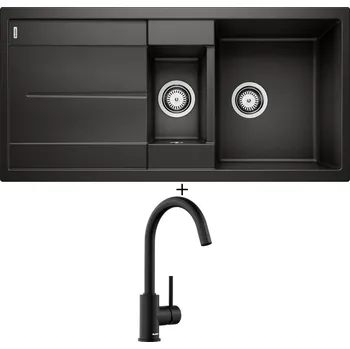 Granitový dřez Granitový dřez SET Blanco METRA 6 S černá 525927 + Blanco MIDA černá matná 526649