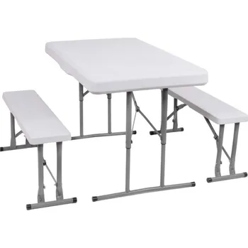 Zahradní sestava Pivní set pro 6 osob 105x65 cm SPRINGOS GF0096 bílý