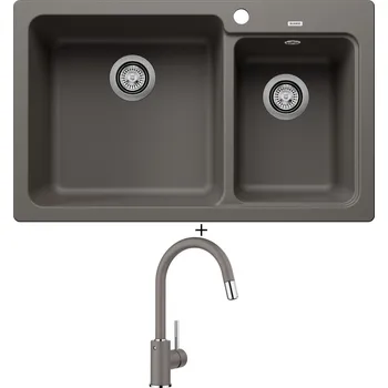 Granitový dřez Granitový dřez SET Blanco NAYA 8 šedá vulkán 527313 + Blanco MIDA-S šedá vulkán 526967