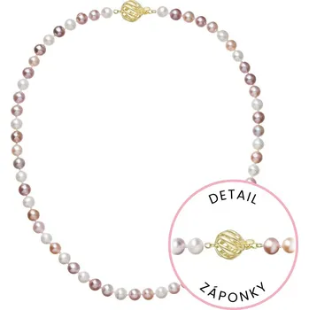 Náušnice Perlový náhrdelník z říčních perel se zapínáním ze 14 karátového zlata 922004.3/9272A multi