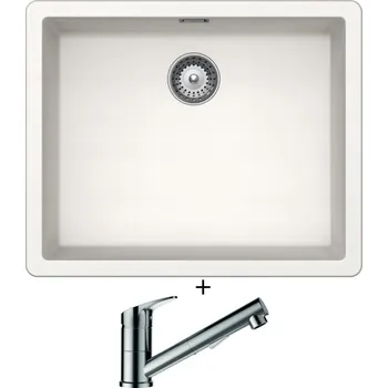 Granitový dřez Dřez pod desku SET Schock GREENWICH N-100L U Polaris + Schock EVINAS 577120 nerez