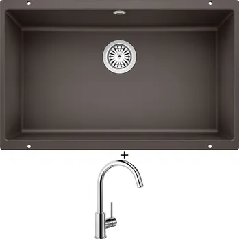Granitový dřez Dřez pod desku SET Blanco ROTAN 700 U kávová 521349 + Blanco MIDA chrom 517742