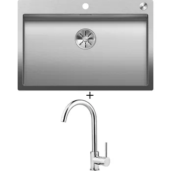 Nerezový dřez Nerezový dřez SET Blanco CLARON 700-IF/A nerez Durinox s excentrickým ovládáním PushControl 523394 + Deante ASTER 062 M chrom