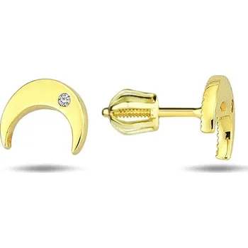 Náušnice Lillian Vassago Zlaté peckové náušnice měsíce se zirkony LLV98-GER009