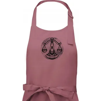 Kuchyňská zástěra Váhy čárkovaný kruh - Dámská zástěra na vaření - Univerzální velikost ( Starorůžová )