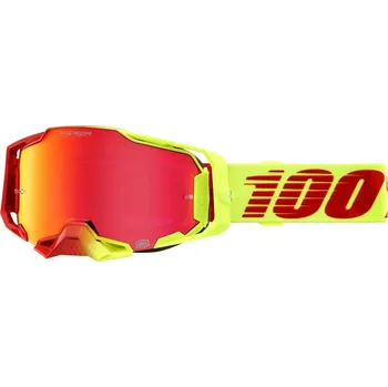 Motocyklové brýle ARMEGA 100% brýle Solaris, HIPER červené plexi