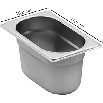 Plech na pečení TOMGAST | Gastronádoba STANDARD velikost GN 1/9, výška 10 cm (Gastronádoba GN 1/9 - hloubka 10 cm)